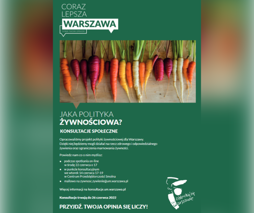 Warszawa rozpoczyna konsultacje dotyczące polityki żywnościowej Warszawa rozpoczyna konsultacje dotyczące polityki żywnościowej